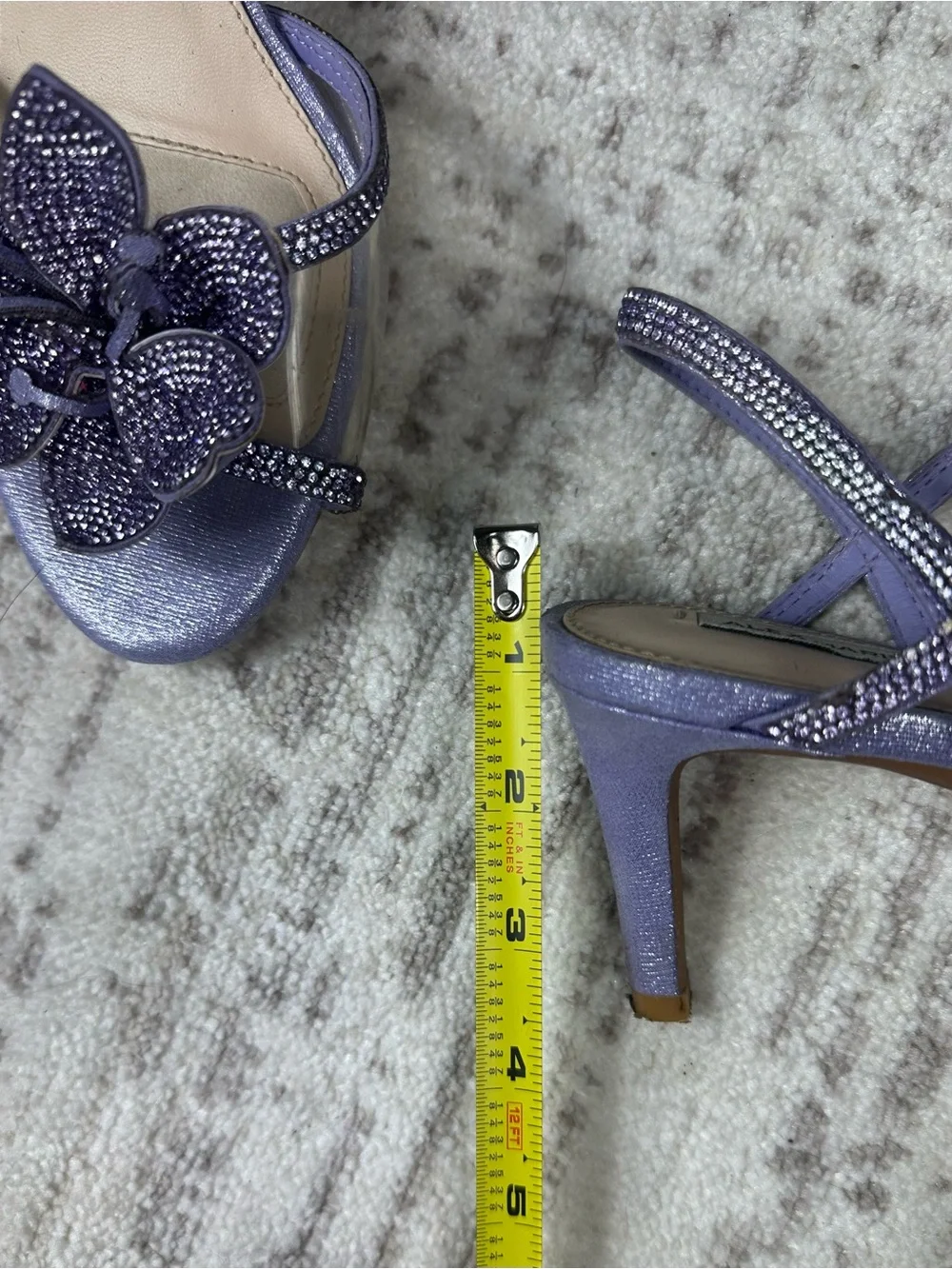 Alex Marie Blue Floral Embellished Strappy Sandals